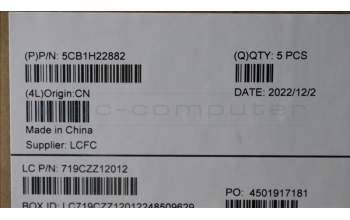 Lenovo 5CB1H22882 COVER Upper Case ASM_UKE L82RC CLGY