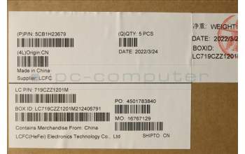 Lenovo 5CB1H23679 C-Cover with keyboard,Hebrew,Storm Grey,RGB Backlight