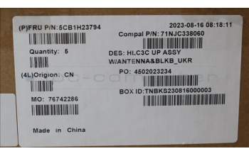 Lenovo 5CB1H23794 COVER Upper Case ASM_UKR C 82UD BL