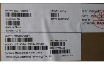 Lenovo 5CB1H38896 COVER Upper Case ASM_FRA L82RJ FP AB