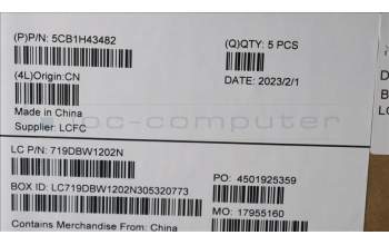 Lenovo 5CB1H43482 COVER Upper Case ASM_POR L82RJ FP AG BL