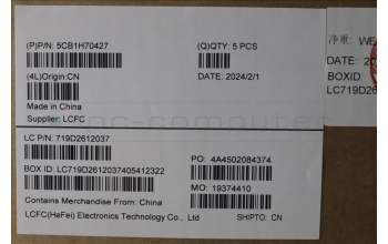 Lenovo 5CB1H70427 C-Cover with keyboard,Slovenian,Cloud Grey,Fingerprint