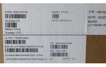 Lenovo 5CB1H70736 C-Cover with keyboard, US English Euro, Cloud Grey, Non-Fingerprint, US