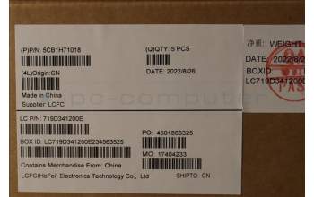 Lenovo 5CB1H71018 COVER Upper Case ASM_LA SPA L82RGSGW/RGB