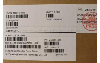 Lenovo 5CB1H71022 COVER Upper Case ASM_SLV L82RG SG W/RGB