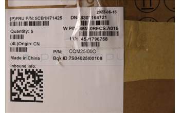 Lenovo 5CB1H71425 COVER Upper Case ASM_SPA W 82R9 SG BL