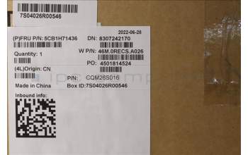 Lenovo 5CB1H71436 COVER Upper Case ASM_ARA W 82R9 SG BL