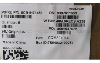 Lenovo 5CB1H71451 COVER Upper Case ASM_FRA/ARA W82R9 SG BL