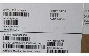 Lenovo 5CB1H72693 COVER Upper Case ASM_POR L82RM AG_FP_BL