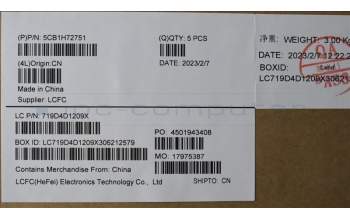 Lenovo 5CB1H72751 COVER Upper Case ASM_ITA L82RM AG_NFP_BL