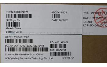 Lenovo 5CB1H72770 COVER Upper Case ASM_SPA L82RM MB_FP