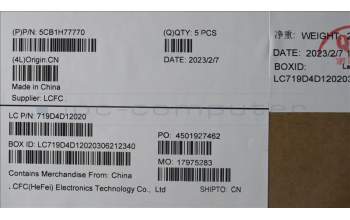 Lenovo 5CB1H77770 COVER Upper Case ASM_SWS L82RM MB_FP_BL