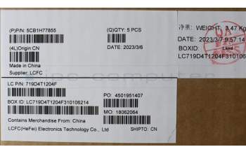 Lenovo 5CB1H77855 COVER Upper Case ASM_BEL L82RK FP AB BL