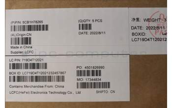 Lenovo 5CB1H78265 COVER Upper Case ASM_BUL L82RK NFP AG BL