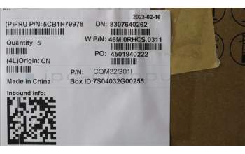 Lenovo 5CB1H79978 COVER Upper Case ASM_POR W 82R7 CG