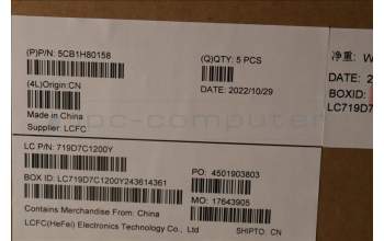 Lenovo 5CB1H80158 COVER Upper Case ASM_FRA/ARA L82TU BU_BK