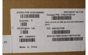 Lenovo 5CB1H88881 COVER UpperCase ASM_ARA C82S9RGB BLA