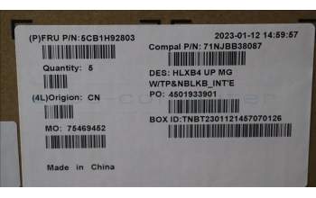 Lenovo 5CB1H92803 COVER UpperCase ASM_EURO ENG C21DK MGNBL