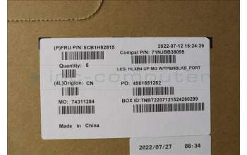 Lenovo 5CB1H92815 COVER Upper Case ASM_POR C21DK MGNBL