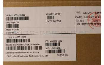 Lenovo 5CB1J01156 COVER Upper Case ASM_ITAL82SFFP_SG_BL_ML