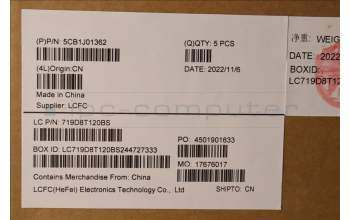 Lenovo 5CB1J01362 C-Cover with keyboard,Belgian,Cloud Grey,Non_Backlight,Non_FingerPrint