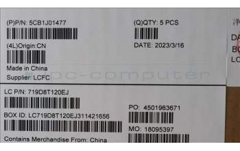 Lenovo 5CB1J01477 COVER Upper Case ASM_RUSL82SFNF_SG_BL_PC