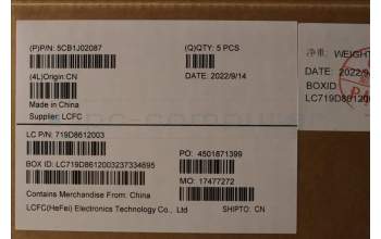 Lenovo 5CB1J02087 C-Abdeckung mit Tastatur, Belgisch, Stein-Blaugrau, Fingerabdruck, GB