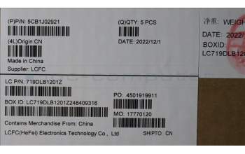 Lenovo 5CB1J02921 COVER Upper CaseASM_EUROENGL82U1I/G_FP_U