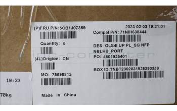 Lenovo 5CB1J07359 COVER UpperCaseASM_POR C82SD PLSG NFPNBL