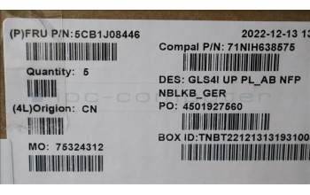 Lenovo 5CB1J08446 C-Cover with keyboard,German,Abyss Blue,Non_Backlight,Non_FingerPrint