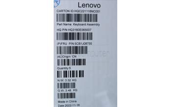 Lenovo 5CB1J08755 COVER Upper Case ASM_EURO ENG H CLGY DIS