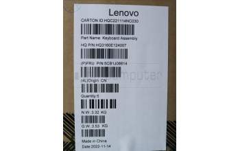 Lenovo 5CB1J08814 C-Cover with keyboard, Belgian, Storm Grey, UK
