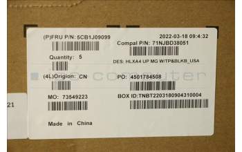 Lenovo 5CB1J09099 C-Cover with keyboard, USA English, Backlight, US