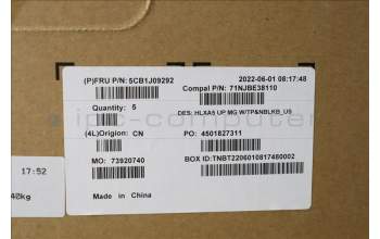 Lenovo 5CB1J09292 COVER Upper Case ASM_ENG C21DJ MGNBL