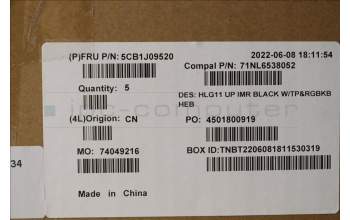 Lenovo 5CB1J09520 COVER UpperCase ASM_HBW C82SARGB BLA