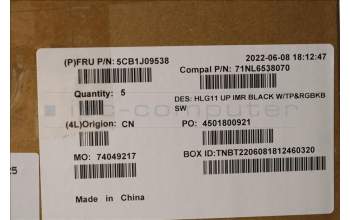 Lenovo 5CB1J09538 COVER UpperCase ASM_SWS C82SARGB BLA