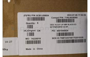 Lenovo 5CB1J09604 COVER UpperCaseASMCZE/SLK C82SARGBE3BLA