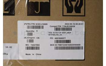 Lenovo 5CB1J10005 COVER Upper Case ASM_ENG C 21DM BLKB N