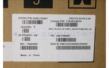 Lenovo 5CB1J10047 COVER Upper Case ASM_UKE C21DM AB BLKB N