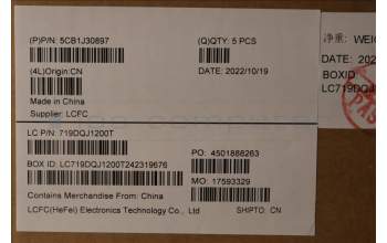 Lenovo 5CB1J30897 COVER Upper Case ASM_RUS L82UH FP BL