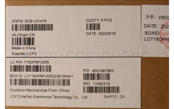 Lenovo 5CB1J31416 C-Cover with keyboard, Czech/Slovakian, Backlight, UK