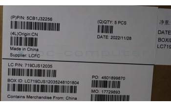 Lenovo 5CB1J32256 COVER Upper Case ASM_ENG L82UG SG_RGB