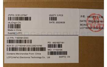 Lenovo 5CB1J37647 COVER Upper Case ASM_NORDIC L82V6 NFP_CG