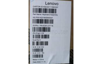 Lenovo 5CB1J37716 COVER Upper Case ASM_SPA H 82VA GY