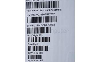 Lenovo 5CB1J38368 COVER Upper Case ASM_ILD H21EL STGY_8HD