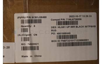 Lenovo 5CB1J38468 COVER Upper Case ASM_RUS C 82SC BLA