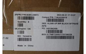 Lenovo 5CB1J38973 COVER Upper Case ASM_EURO ENG C82SB BLA