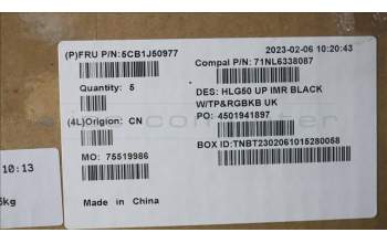 Lenovo 5CB1J50977 COVER UpperCase ASM_UKE C82SBRGB BLA