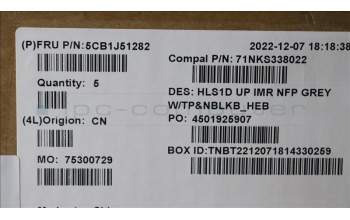 Lenovo 5CB1J51282 COVER UpperCaseASM_HBW C82VG NFP CG