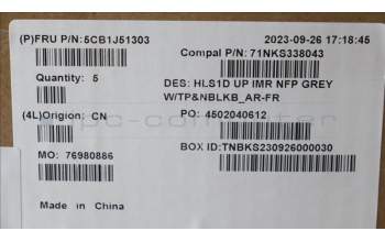 Lenovo 5CB1J51303 COVER UpperCaseASM_FRA/ARA C82VG NFP CG